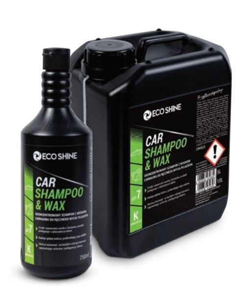 ECO SHINE CAR SHAMPOO & WAX 10L Skoncentrowany szampon z woskiem Carnauba do ręcznego mycia pojazdów