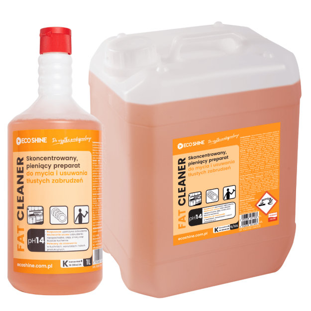 ECO SHINE FAT CLEANER 5L  Uniwersalny, alkaliczny odtłuszczacz do wszelkich powierzchni i przedmiotów.