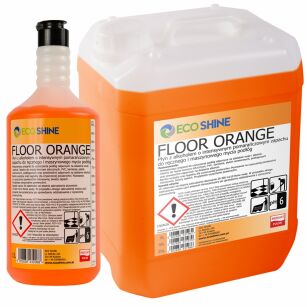ECO SHINE FLOOR ORANGE 1L Płyn z alkoholem o intensywnym pomarańczowym zapachu do ręcznego i maszynowego mycia podłóg