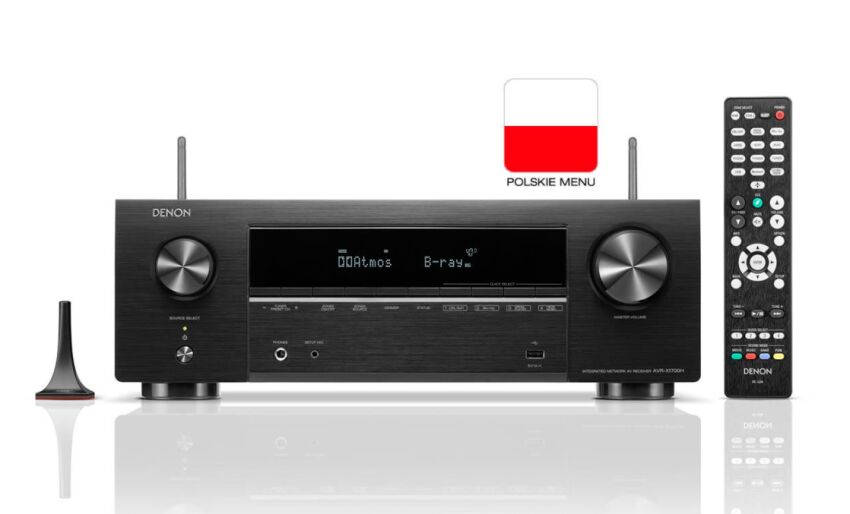 Denon AVR-X1700H Amplituner kina domowego 7.2 8K |  Alexa |  AirPlay  | HEOS | Menu PL