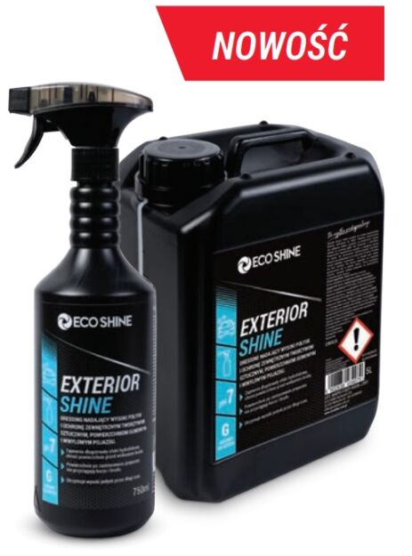 ECO SHINE EXTERIOR SHINE 5L Dressing nadający wysoki połysk i ochronę zewnętrznym tworzywom sztucznym, powierzchniom  gumowym i winylowym pojazdu.