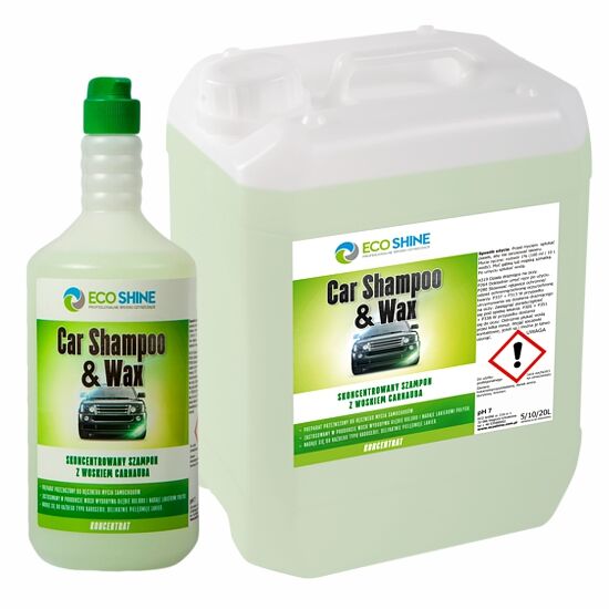 ECO SHINE CAR SHAMPOO & WAX  20L Skoncentrowany szampon do mycia samochodów z woskiem Carnauba.