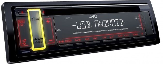 JVC KD-T401 ( KD T401 ) Radio samochodowe CD | USB  |  zmienne podświetlenie