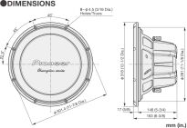 PIONEER TS-W32D4 Subwoofer komponentowy Champion Series 30 cm | maks. 1500 W | 400W RMS - 3