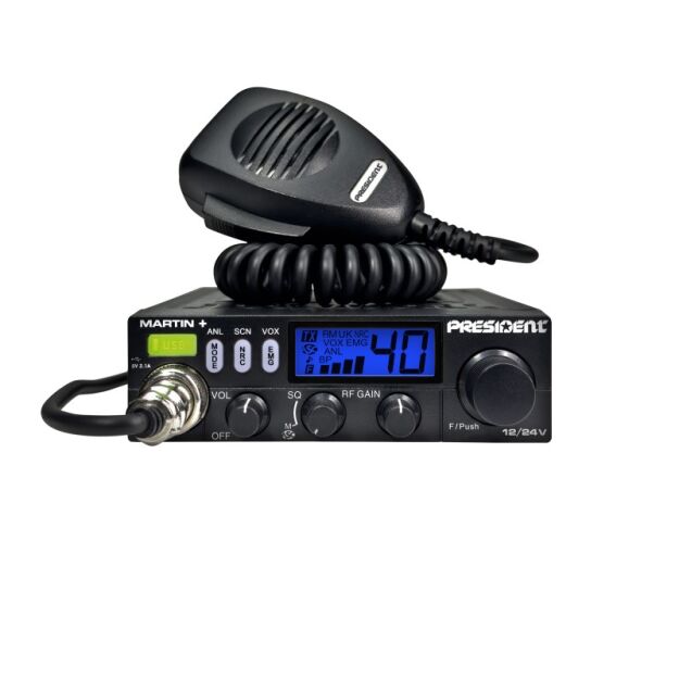 PRESIDENT Martin + PLUS  Radio CB  |   ZMIENNE PODŚWIETLENIE   | USB