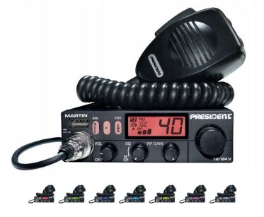 PRESIDENT Martin II 12/24V Radio CB  + IOWA S  Iowa S Antena CB MONTAŻOWA |  ZESTAW PROMOCYJNY