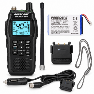 PRESIDENT RANDY III + IP 67 Radioodbiornik CB | wersja samochodowa | VOX  | akumulator 2100 mAh | USB-C |